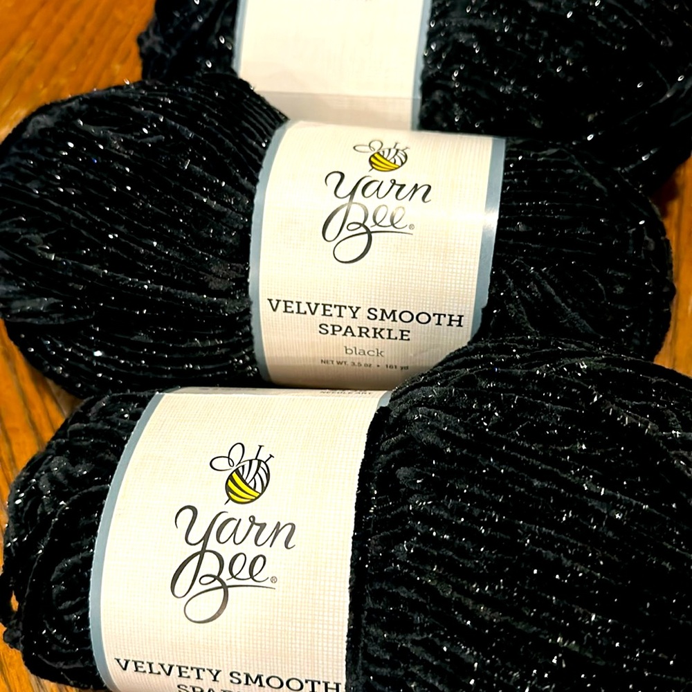 Yarn bee velvety smooth sparkle black you get all three for listed price